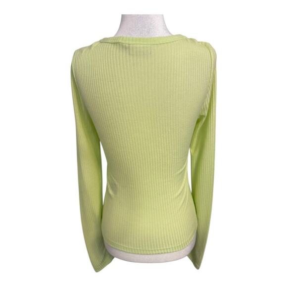 Noisy May Women's Medium Light Green Ribbed Button-Down Cardigan Sweater NWOT‎ - Picture 4 of 9